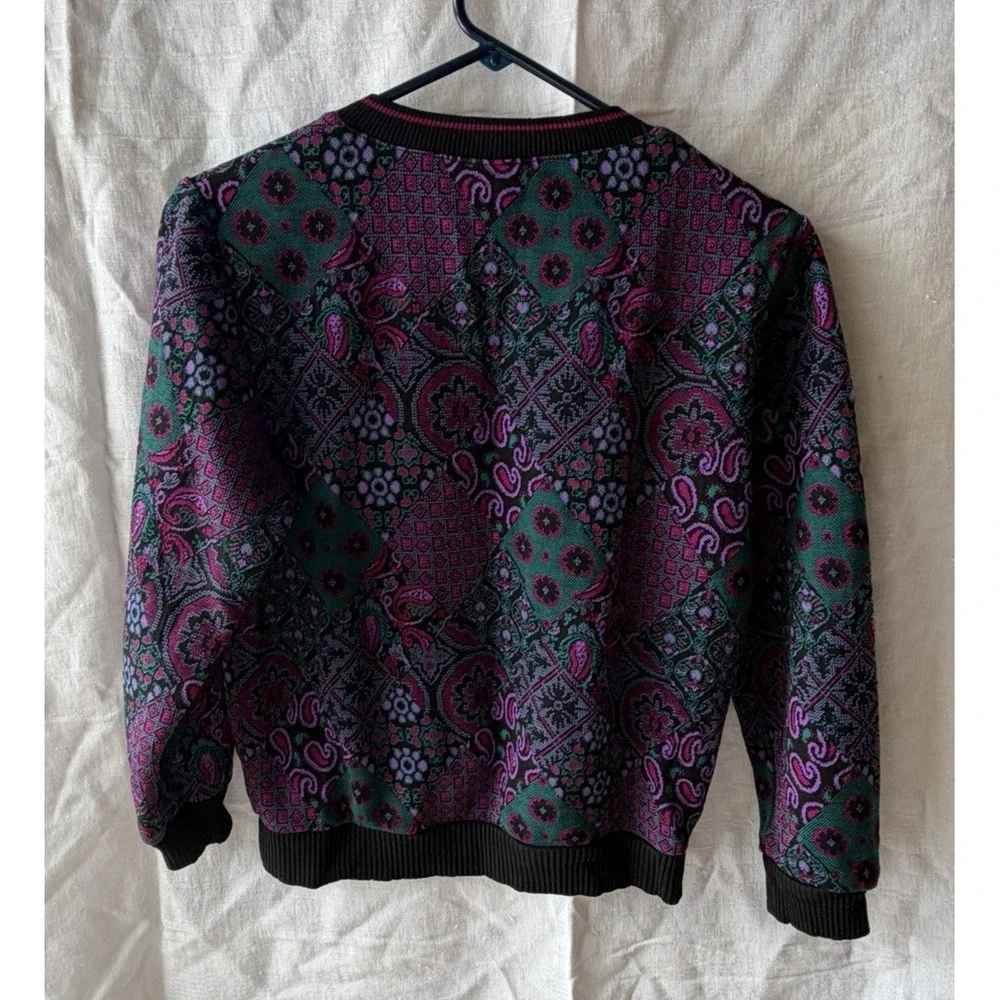 Vintage‎ 80s Cricket Lane Paisley Geometric Sweater Blouse USA Made Top